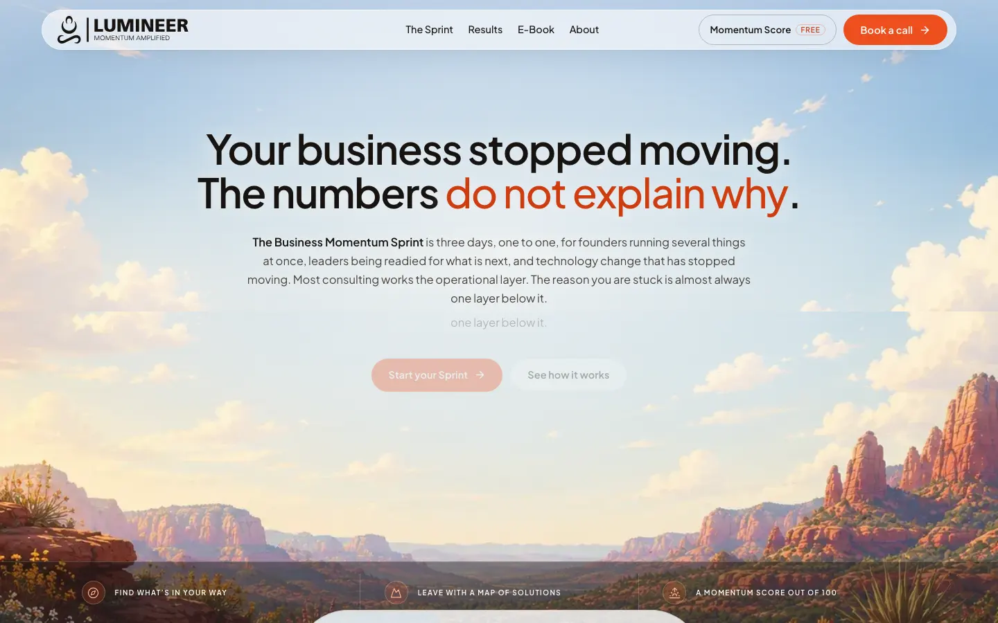 Lumineer's site, built by Storifex