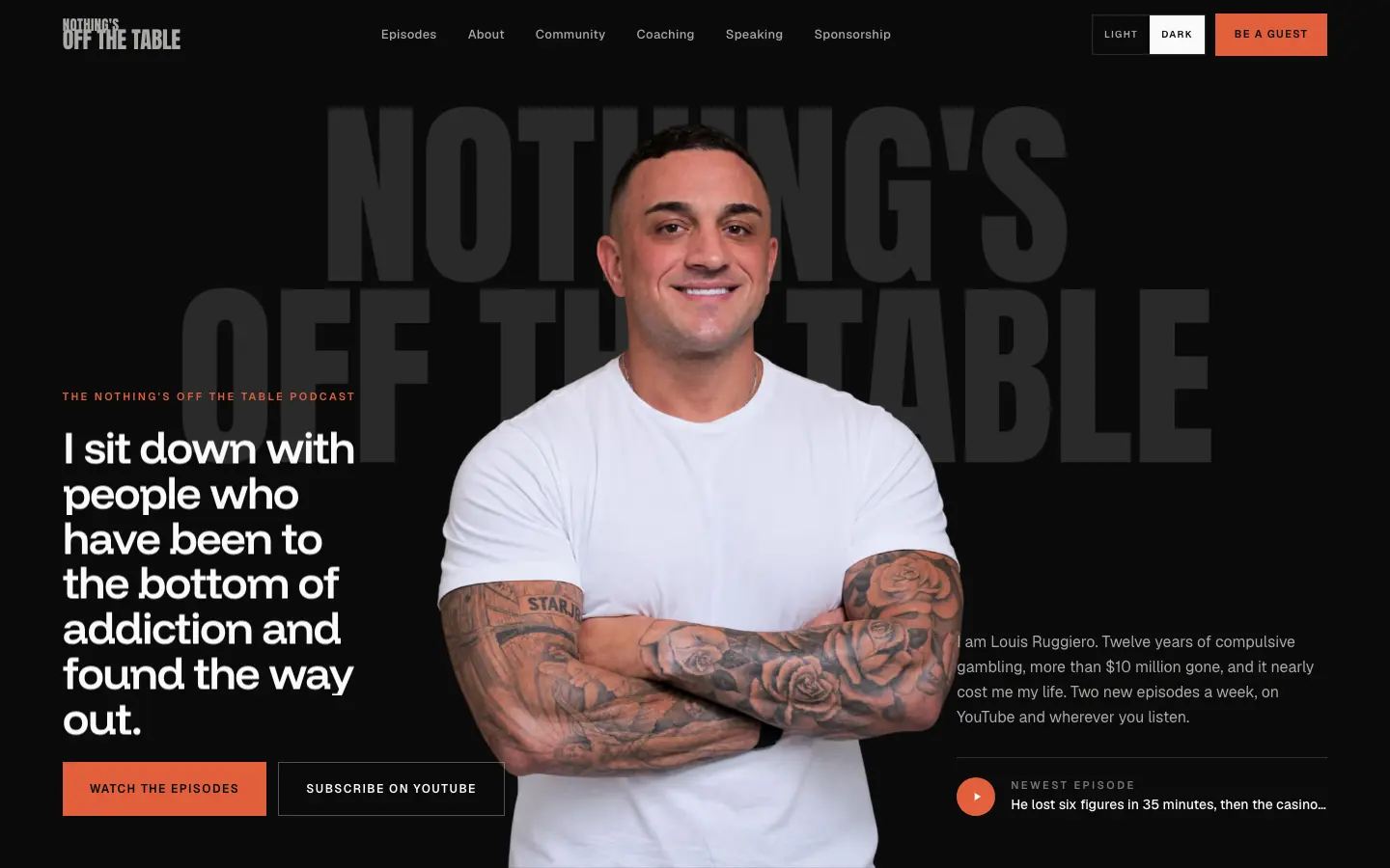 Nothing's Off The Table's site, built by Storifex