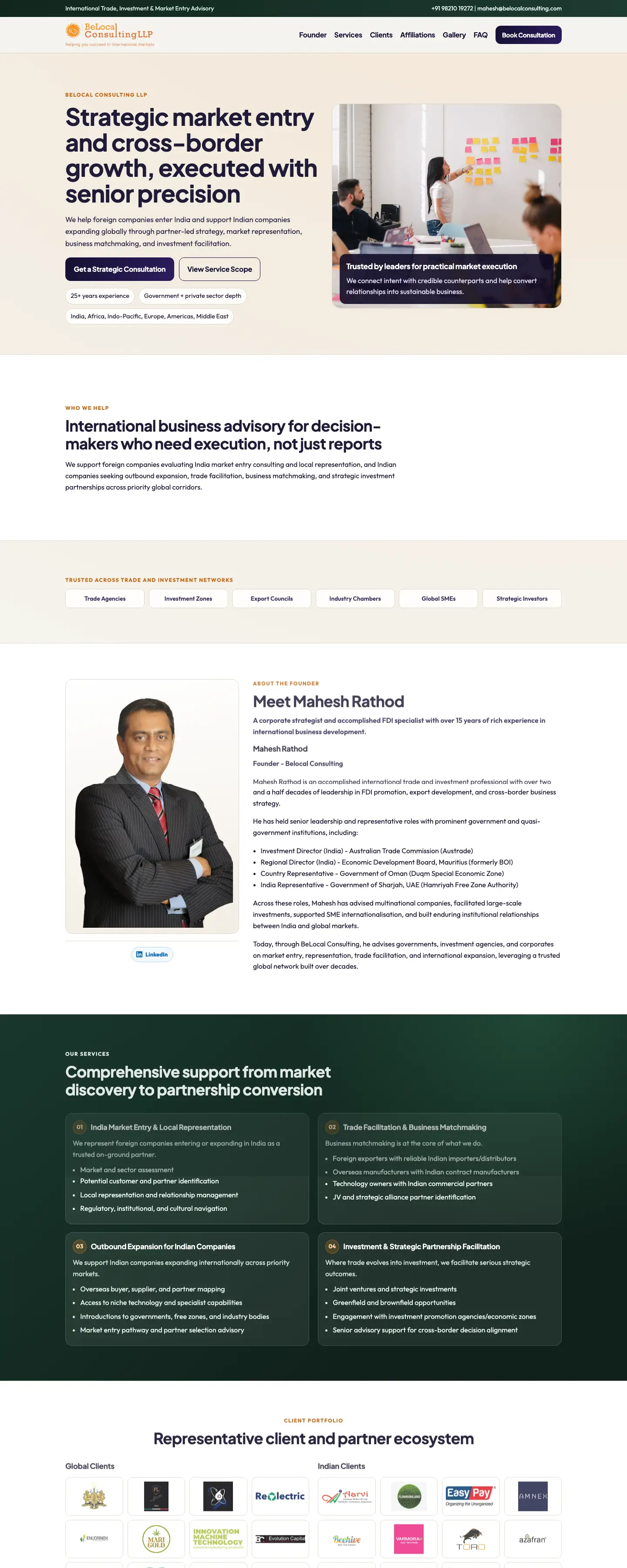 The website we built for BeLocal Consulting
