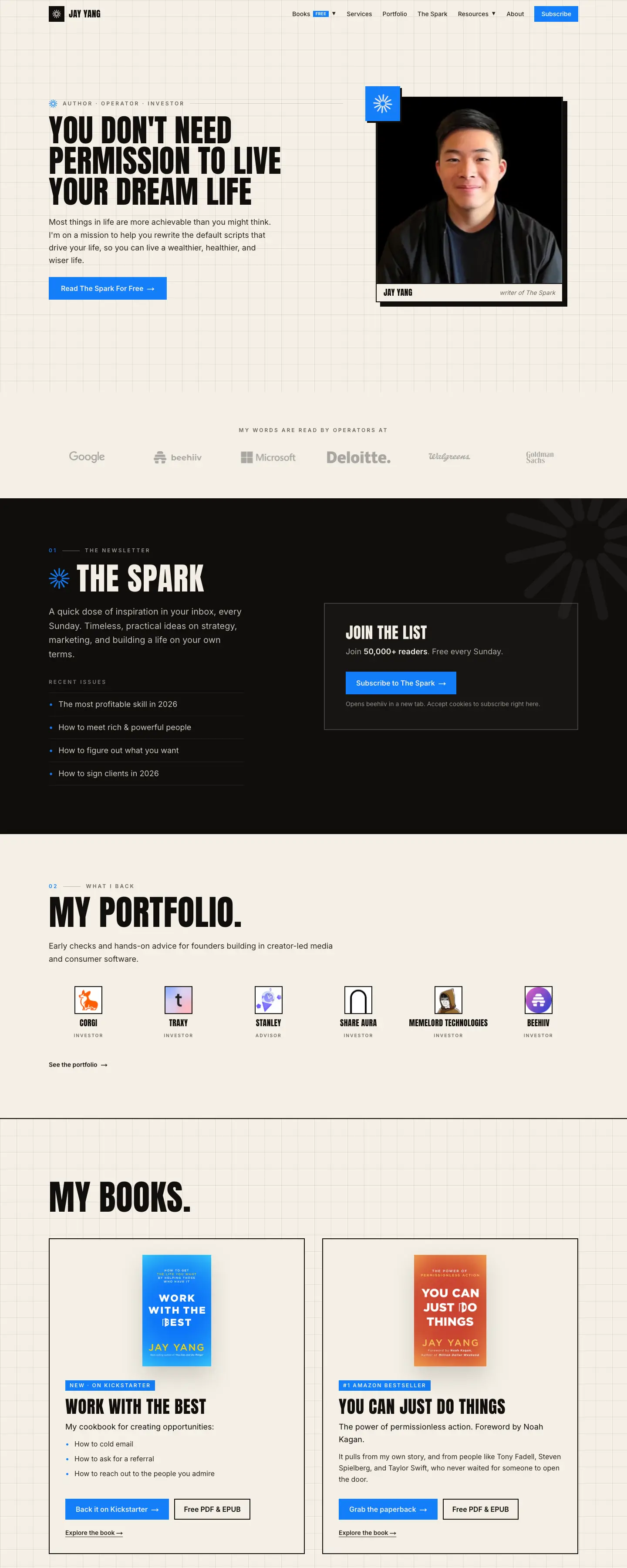 The website we built for Jay Yang