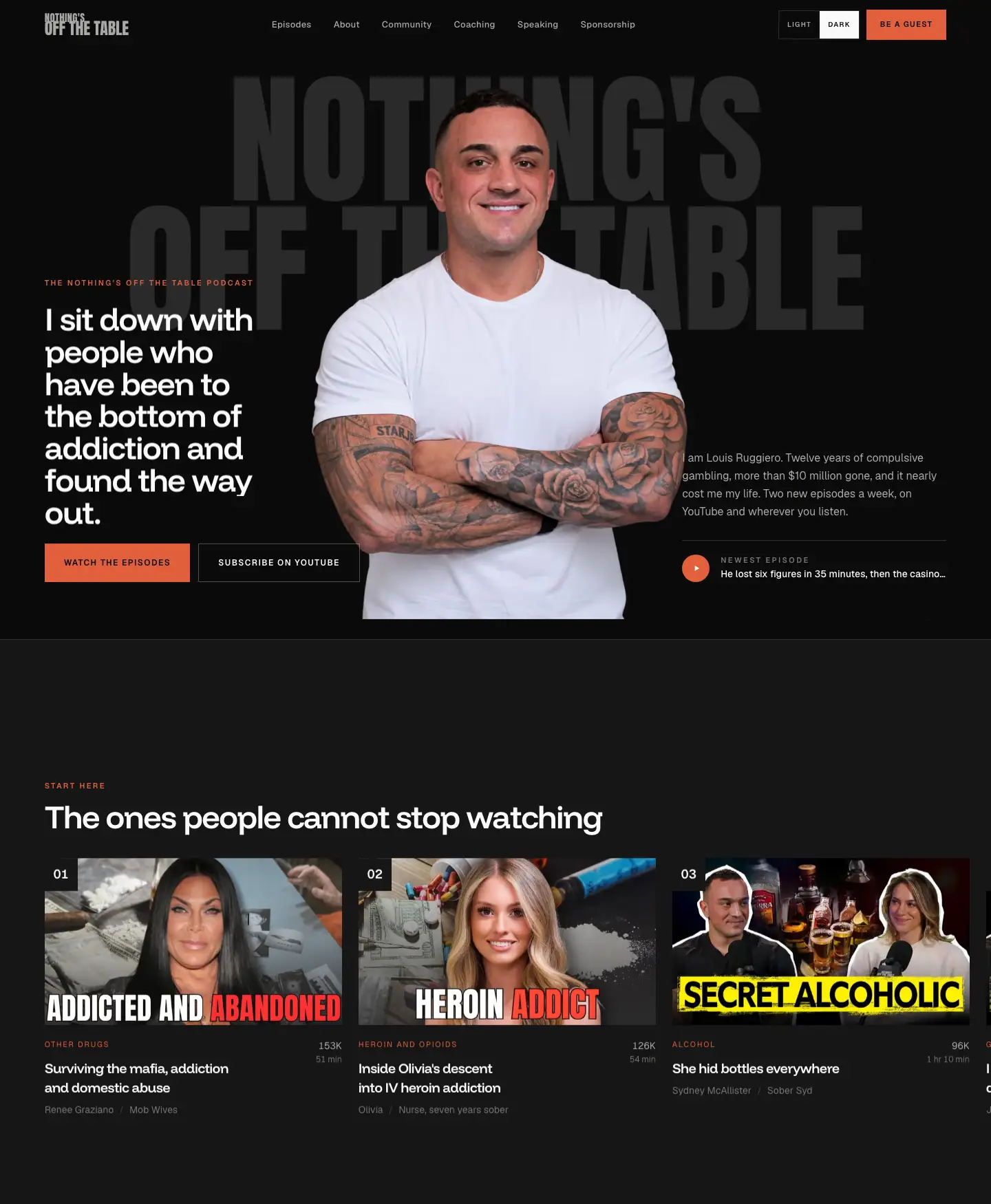 The website we built for Nothing's Off The Table
