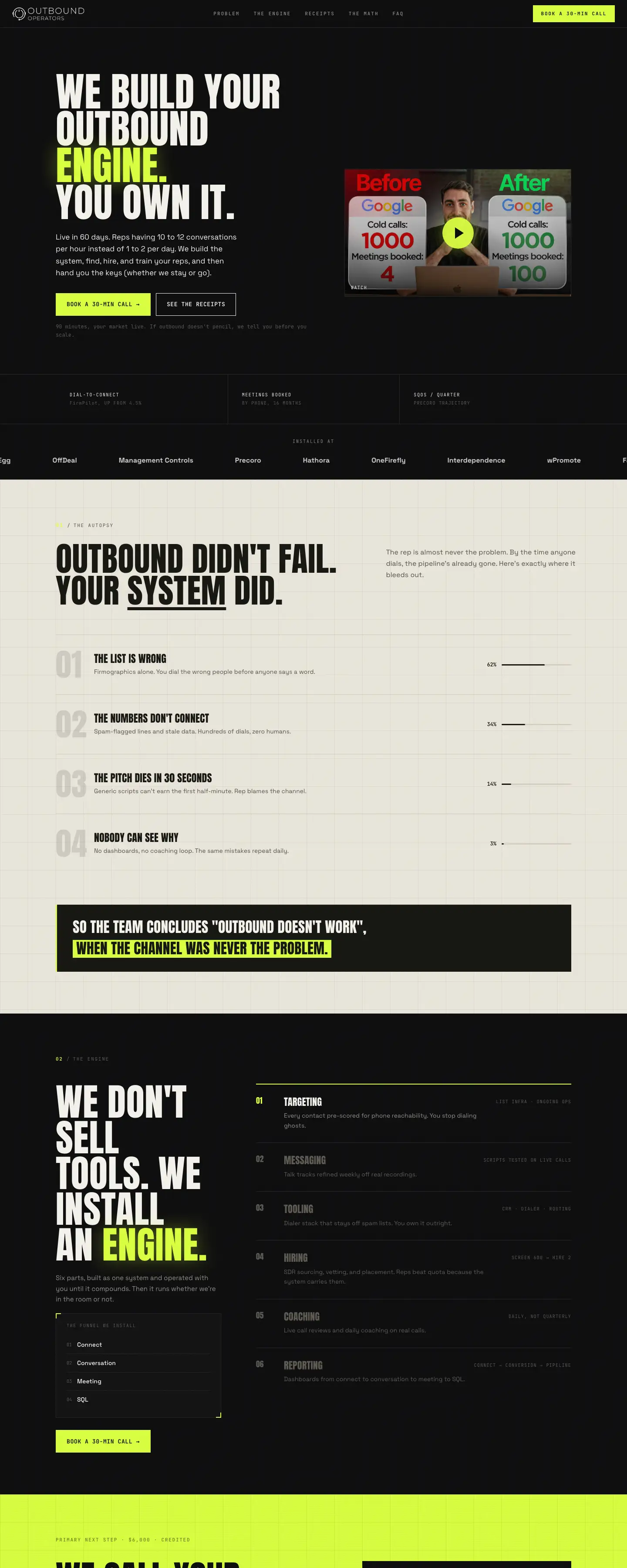 The website we built for Outbound Operators