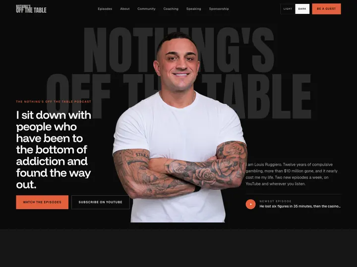Nothing's Off The Table's site now
