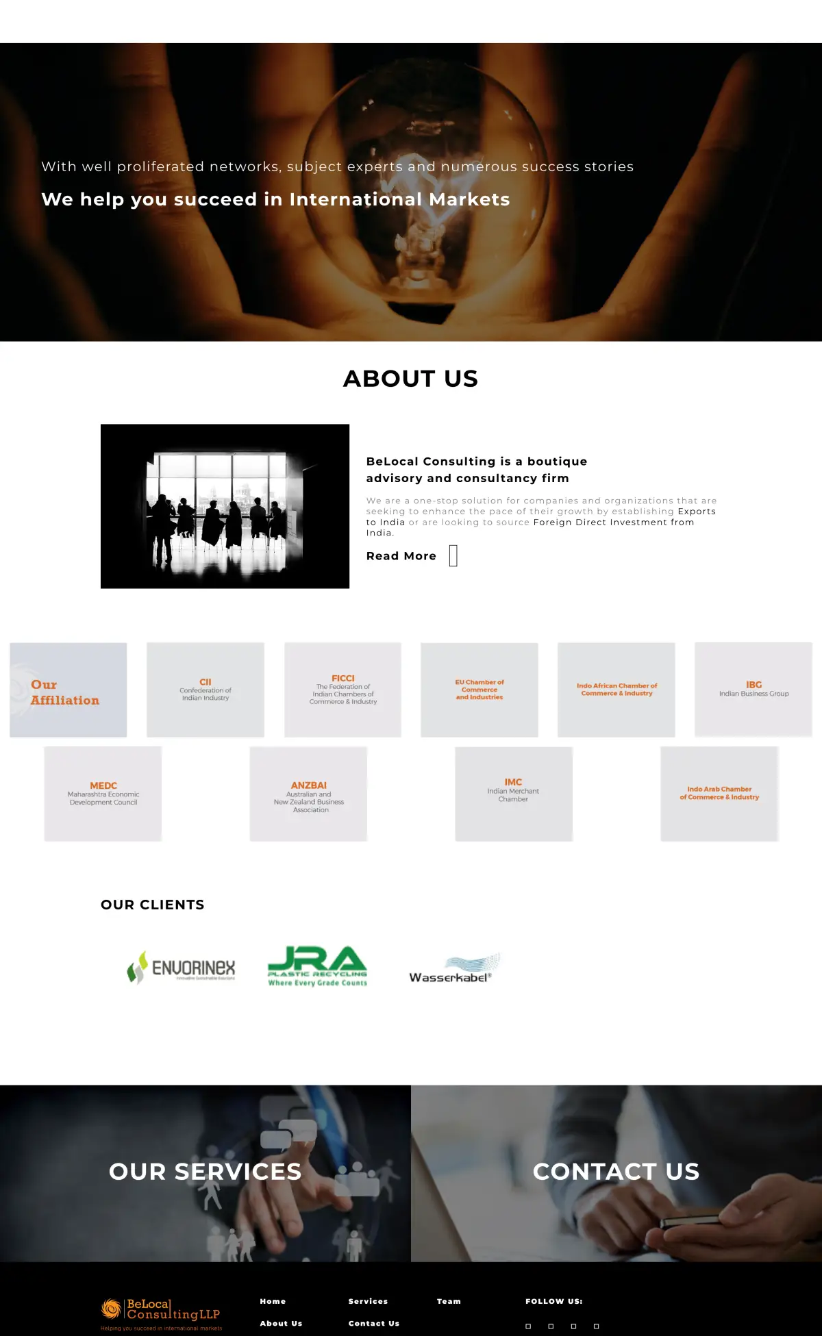 BeLocal Consulting's old website, full page