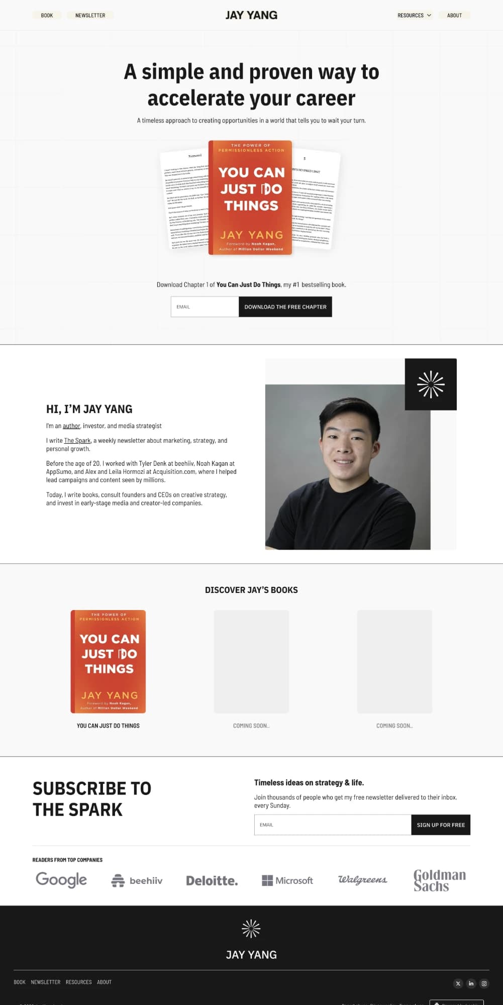 Jay Yang's old website, full page